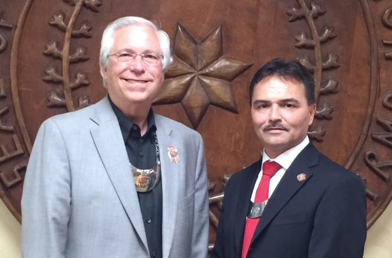 Principal Chief Lambert with Cherokee Nation Principal Chief Bill John Baker