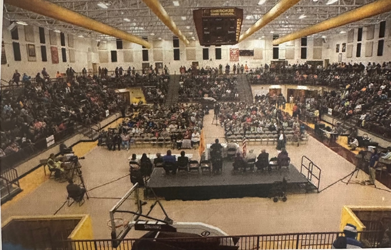 Over 1,355 Cherokee citizens fill the Charles George Memorial Arena for the Grand Council meeting, April 18, 2017