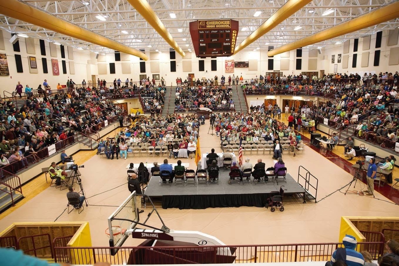 Grand Council at Cherokee High School gymnasium, packed to capacity