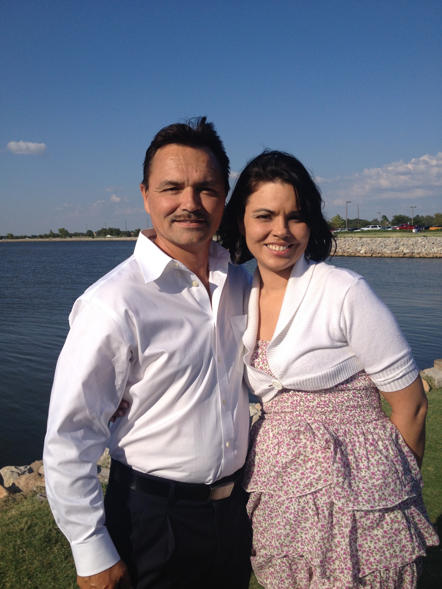 Patrick Lambert with daughter Tiffany in Oklahoma