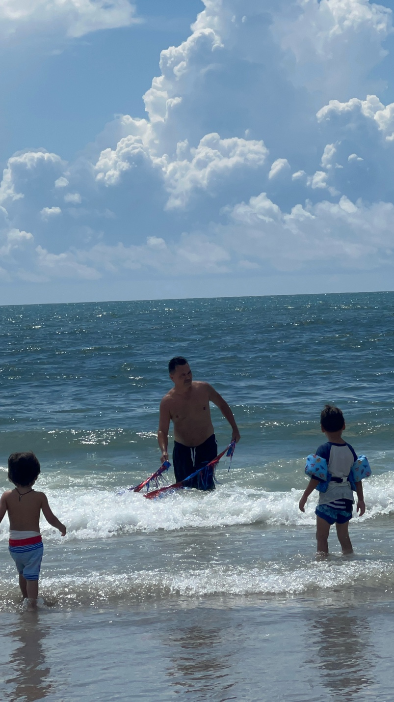 PopPop with Rhett and Henrik in the surf